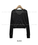 Summer Snap Button See-through Crop Cardigan