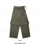 [3-PIECE] UTILITY LAYERED SKIRT&PANTS