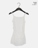 Portel see-through dot frill shirring layered sleeveless