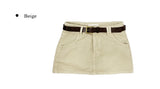 [Belt SET] Adam Cotton Mini Skirt Pants