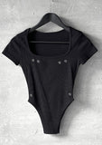 Pins Eyelet Bodysuit Tee
