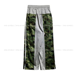 Half Camo Color Matching Line Training Pants
