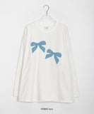 [BAONHAUS] Eunice Loose Fit Ribbon Printed T-Shirt