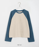 [BAONHAUS] Hosh color matching raglan knit long sleeve T-shirt