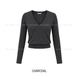 Pint Crop V-Neck Slim Long Sleeve