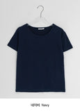 Sarun Color Layered Basic Round Short Sleeve Tee