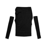 3-piece set Unbalanced hand warmer one-off tee