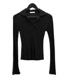 Rubber Wool See-Through Collar Tee