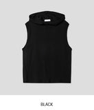 Mellie Ribbed High Neck Hood Sleeveless