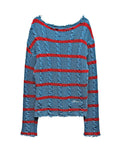 [LANARCH] Frayed Cable Stripe Sweater
