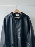 Over Leather Hood Jacket