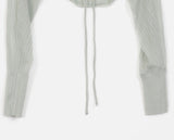 Racine Summer Ribbed Ribbon String Shawl Bolero Cardigan