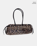 Kimu Leopard Baguette Shoulder Bag