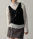 Yoru Mock Neck Strap Blouse