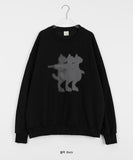 [BAONHAUS] Corrie Cat Printed Brushed Sweatshirt