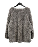 Blanket Pocket V-Neck Fur Cardigan