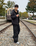 Double pocket washed denim pants