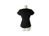 Evin Button V-Neck Knit Short Sleeve T-Shirt