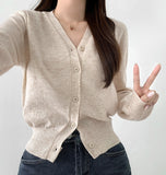 Soft V-Neck Basic Cardigan