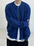 Rio Diamond Damage Knit Zip-Up
