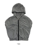 GINGHAM SHIRRING ZIP-UP