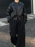 Glossy Crop Collar Jacket