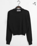 Limon Ramswool Round Cropped Long Sleeve Knit