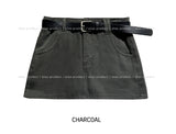 Bestie Low-rise Cotton Skirt (+belt set)