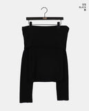 [Brushed] Hazen loose fit off-shoulder knit t-shirt