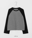 [BAONHAUS] Hosh color matching raglan knit long sleeve T-shirt