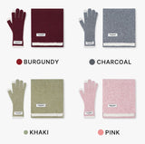 [SET] Short Color Matching Muffler & Gloves Set