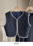 Mayroll Quilted Wool Vest A-line One Piece Set