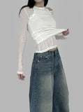 Basic Boat Neck See-Through Tee