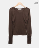 Hammy V-neck Button Layered T-shirt