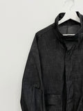 Washed denim blouson jacket