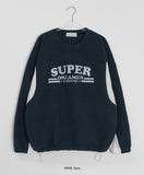 [unisex] Kiruko String Fleece Color Matching Lettering Sweatshirt