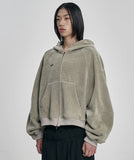 Corduroy Short Zip-Up Hoodie