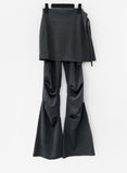 Sahel Brushed Two-Way Shirring Skirt Pants