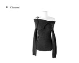 Haev String Ribbon Off-Shoulder Rib Knit