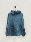 Double Pleats High-Neck S/S Blue Jacket