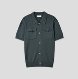 Base Two-Pocket Collared Short Sleeve Knit