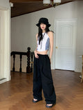 Hasty Pintuck Banding Cotton Long Wide Pants