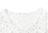 Web Flower Lace Slim Three Quarter T-shirt