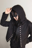 Cotton snap tweed jacket