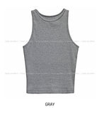 [U-BASIC] Basic Baldy Ribbed Crop Mango Sleeveless