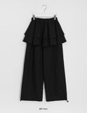 [BAONHAUS] Simbs Linen Tiered Frill Banding Skirt Pants