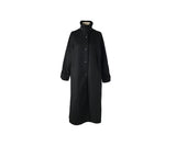 Naren High Neck Quilted Wool Belt Long Coat
