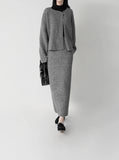 Low Button Cardigan Setup
