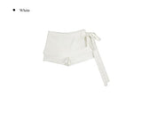Micon Ribbon Strap Mini Skirt Pants