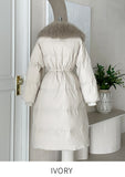 Ziel Fox Fur Collar String Duck Down Long Padding
